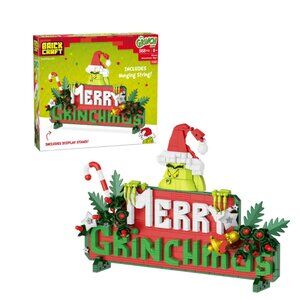 Brickcraft The Grinch Merry Grinchmas Sign Brick Building Kit (568-Piece Set)